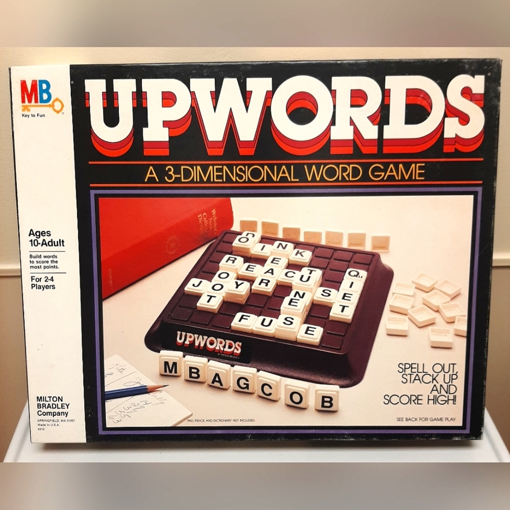 Vintage 1983 Milton Bradley Upwords: A 3-Dimensional Word Game